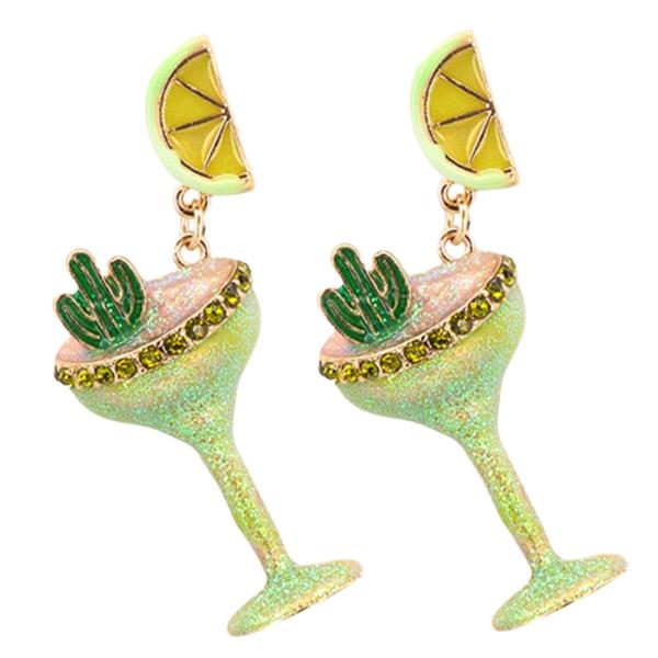 MARTINI CACTUS DANGLE EARRING