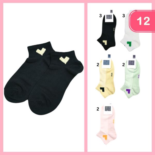 HEART ANKLE SOCKS (12 UNITS)