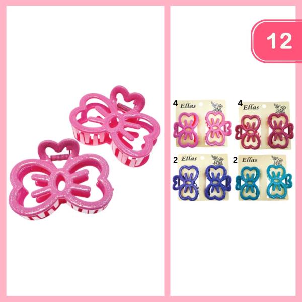 BOW HAIR CLAW CLIP (12 UNITS)