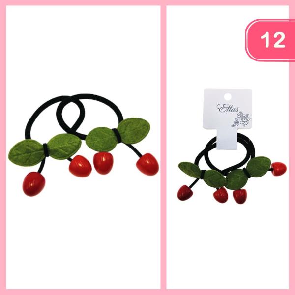 CHERRY HAIR TIES (12 UNITS)