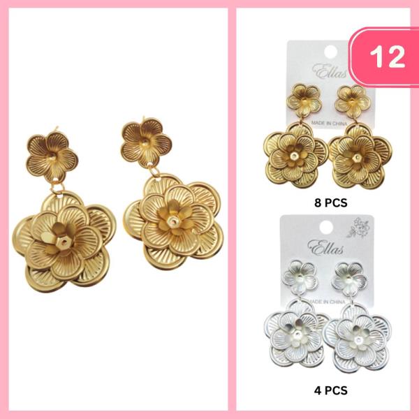 FLOWER DANGLE EARRINGS (12 UNITS)