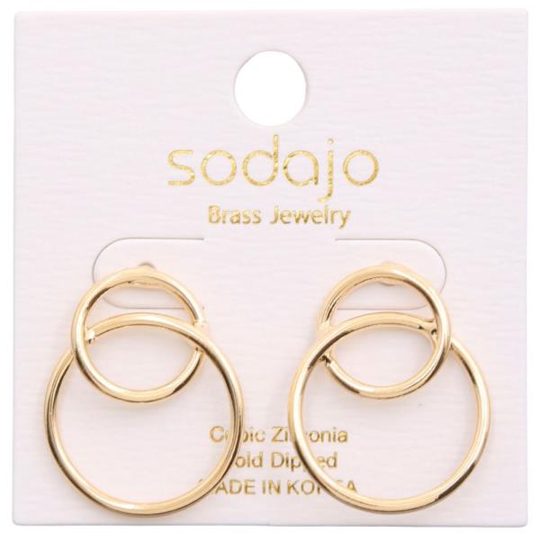 SODAJO DOUBLE HOOP GOLD DIPPED EARRING