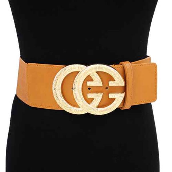 DOUBLE METAL BUCKLE ELASTIC BELT