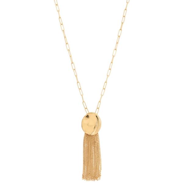 OVAL CHAIN PENDANT METAL NECKLACE