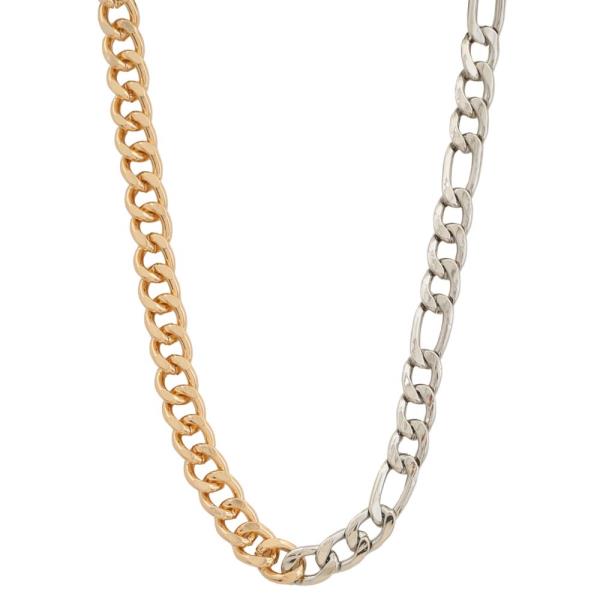 TWO TONE CHAIN METAL NECKLACE