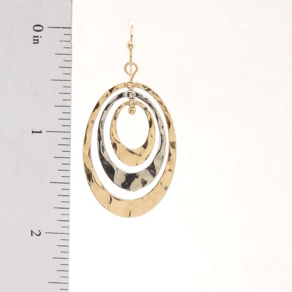 TWO TONE OVAL LINK DANGLE EARRING