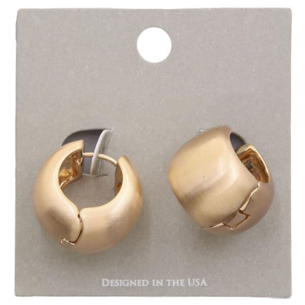 BRUSHED METAL WIDE HOOP EARRING