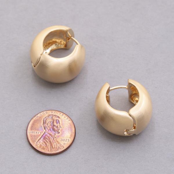 BRUSHED METAL WIDE HOOP EARRING