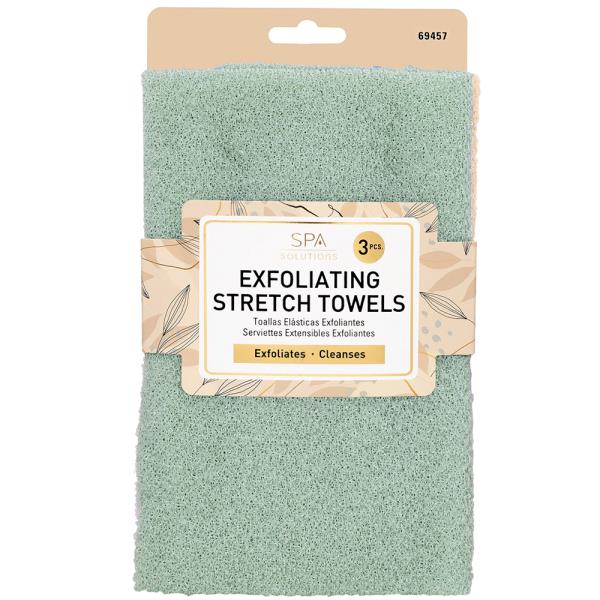 CALA EXFOLIATING BATH TOWELS 3PC SET SAGE NUDE DUSTY BLUE