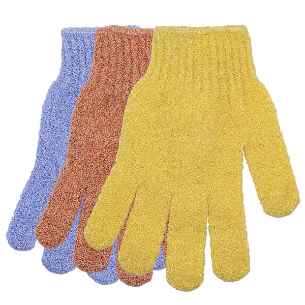 CALA EXFOLIATING BATH GLOVES 3PC SET CITRUS BURST