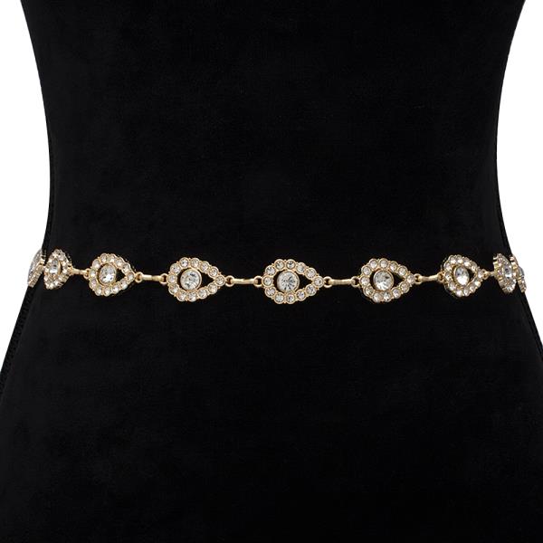 RHINESTONE CRYSTAL TEAR DROP SHAPE HOOK BELT