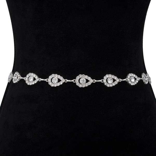 RHINESTONE CRYSTAL TEAR DROP SHAPE HOOK BELT