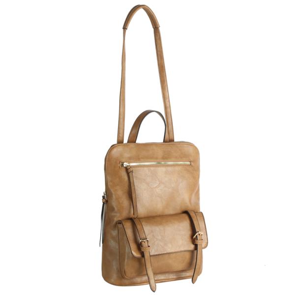 SMOOTH PU CONVERTIBLE BACKPACK