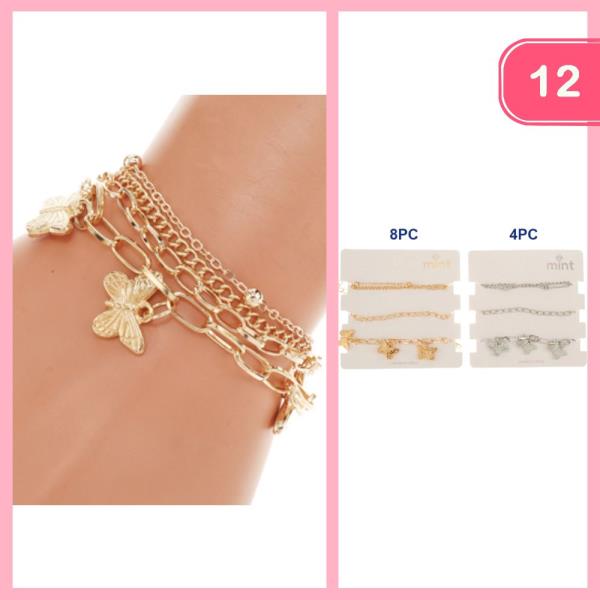 BUTTERFLY CHARM STACKABLE BRACELET (12 UNITS)