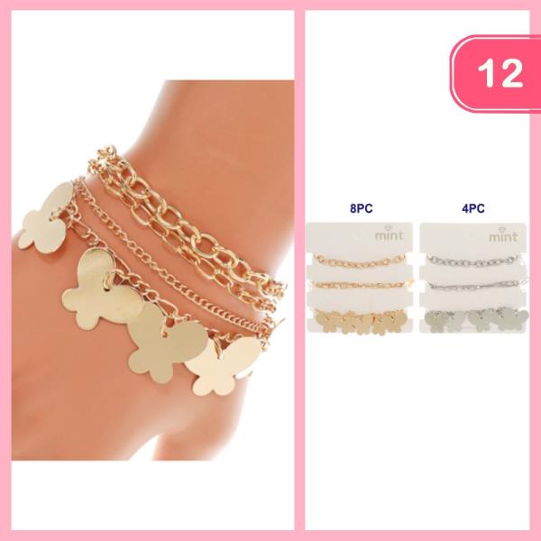 BUTTERFLY CHARM STACKABLE BRACELET (12 UNITS)