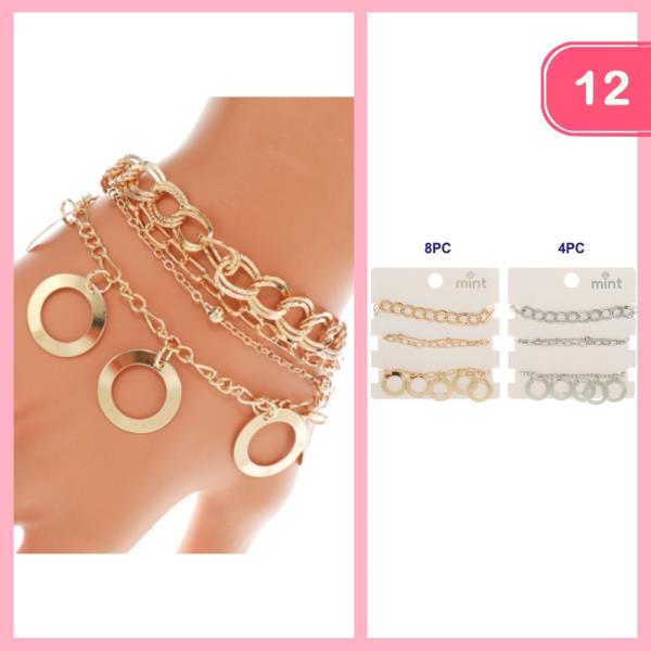 CIRCLE CHARM STACKABLE BRACELET (12 UNITS)