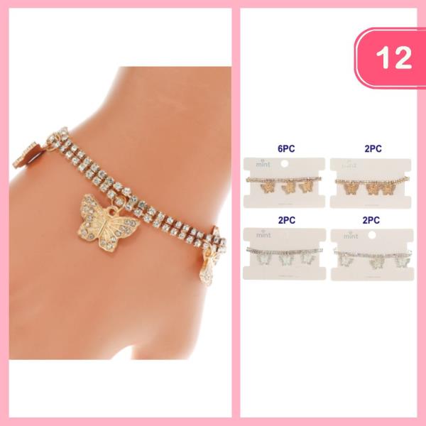 RHINESTONE BUTTERFLY BRACELET (12 UNITS)