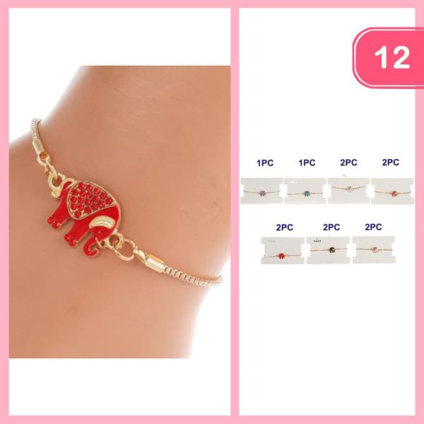RHINESTONE ELEPHANT BRACELET (12 UNITS)