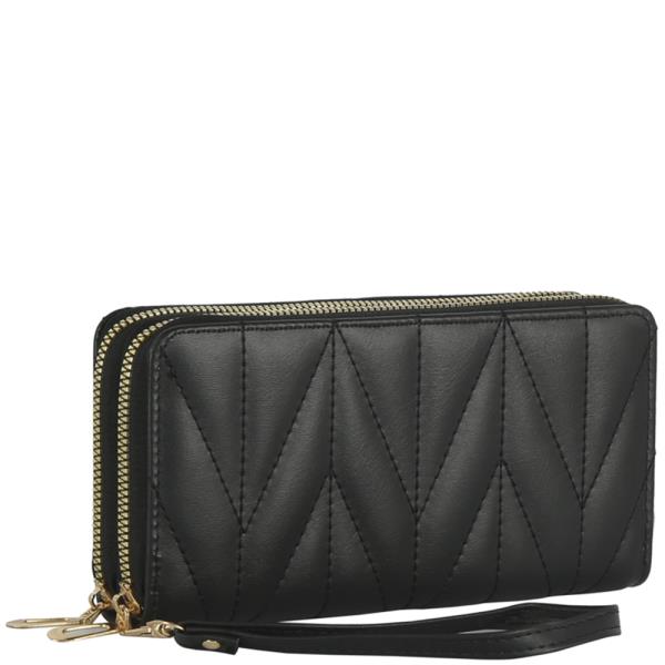 QUILTED HAND ZIPPER WALLET