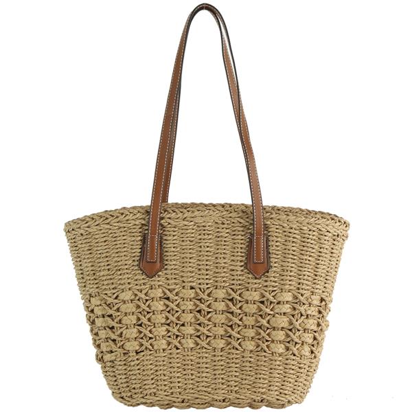 STYLISH CHIC STRAW SHOULDER BEACH BAG