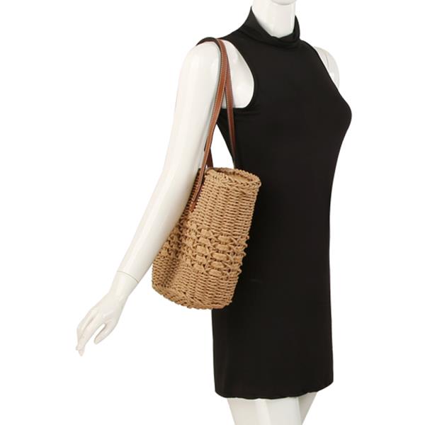 STYLISH CHIC STRAW SHOULDER BEACH BAG