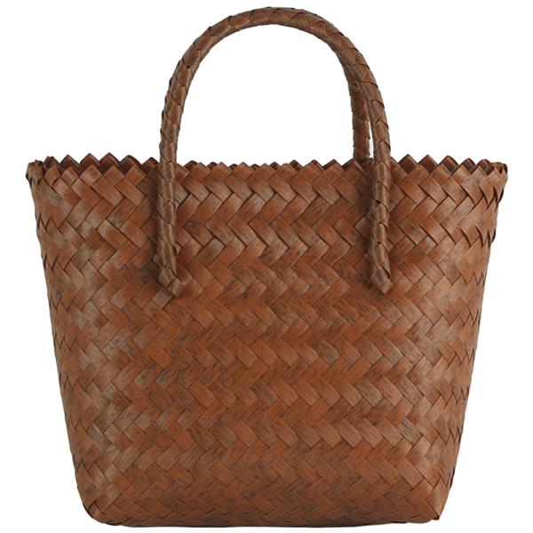 MODERN WOODED DESIGN WOVEN TOTE BAG