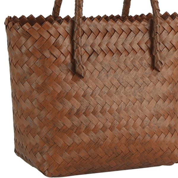 MODERN WOODED DESIGN WOVEN TOTE BAG