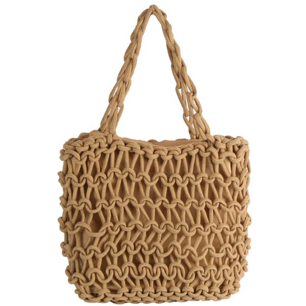 WOVEN NET CROCHET DESIGN SHOULDER BAG