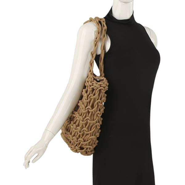 WOVEN NET CROCHET DESIGN SHOULDER BAG