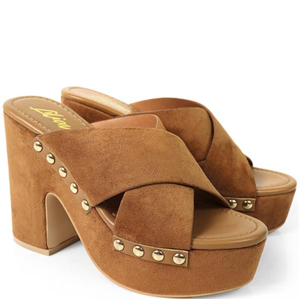 CROSSED STUD SLIDE HEEL 12 PAIRS