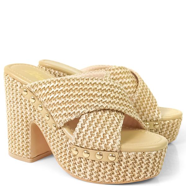 CROSSED STUD SLIDE HEEL 12 PAIRS
