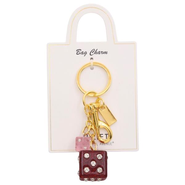 DICE CHARM BAG CHARM KEYCHAIN
