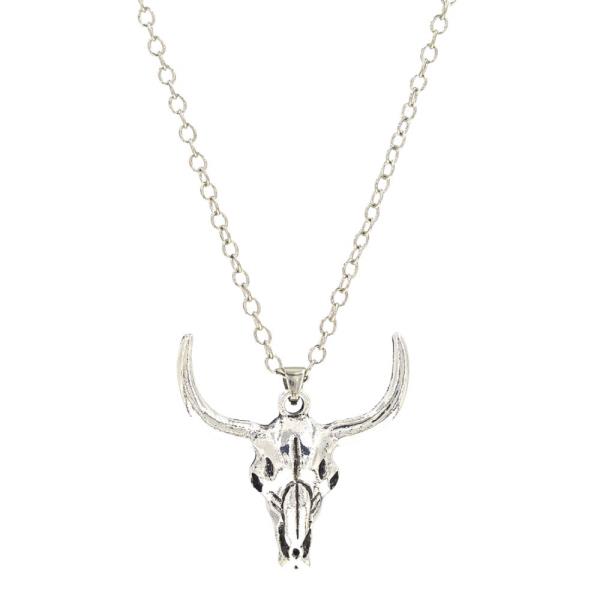 CATTLE SKULL PENDANT NECKLACE