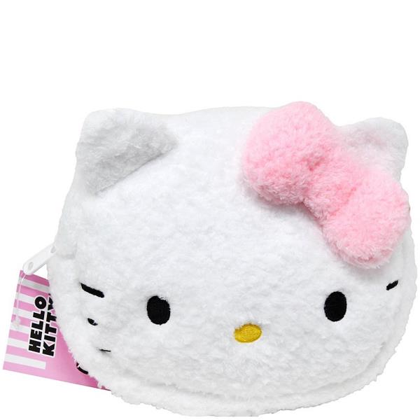 HELLO KITTY PINK CHENILLE PLUSH COSMETIC BAG
