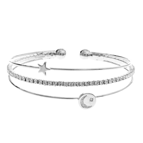 STAR MOON CZ BRACELET