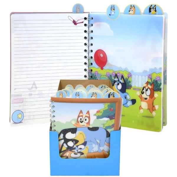 BLUEY 4 TABBED SPIRAL 96 PAGE JOURNAL