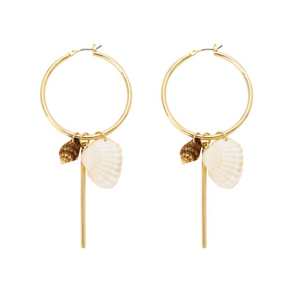 SEASHELL HOOP METAL DANGLE EARRING