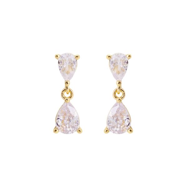 DOUBLE TEARDROP RHINESTONE EARRING