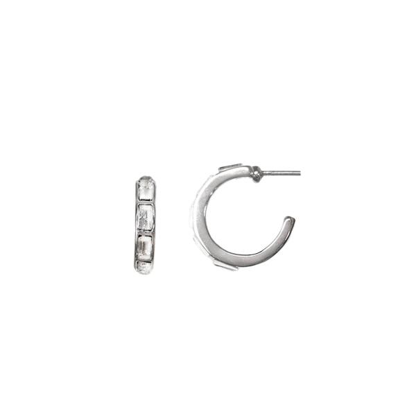 RHINESTONE HOOP EARRING
