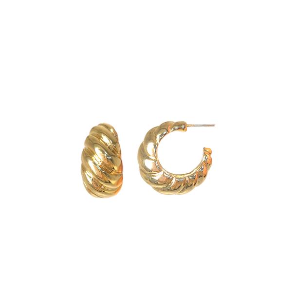 CROISSANT OPEN HOOP METAL EARRING
