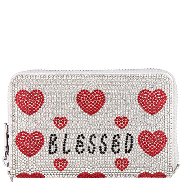 BLESSED RHINESTONE ZIPPER WALLET