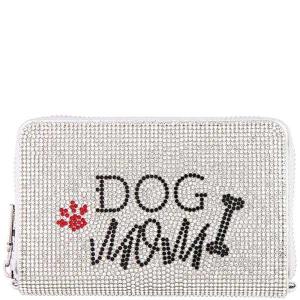 DOG MOM RHINESTONE ZIPPER WALLET