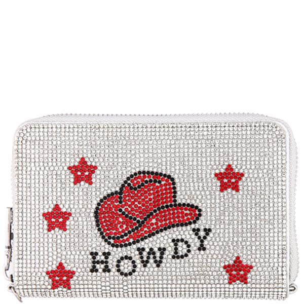 HOWDY RHINESTONE ZIPPER WALLET