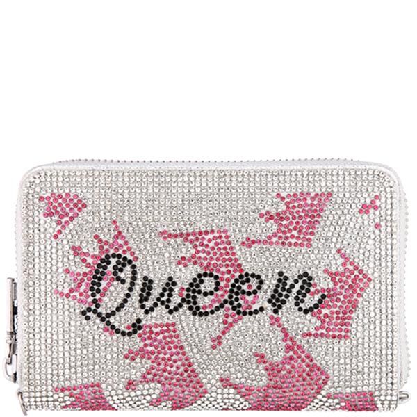QUEEN RHINESTONE ZIPPER WALLET
