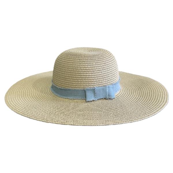 DENIM BAND WIDE BRIM FLOPPY SUN HAT