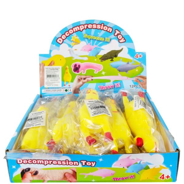 STRETCHY CHICKEN TOYS (12 UNITS)