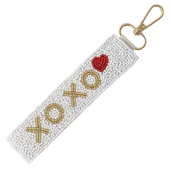 XOXO FULLY BEADED THEMED MULTI COLOR FASHION KEY CHAIN STRAPS
