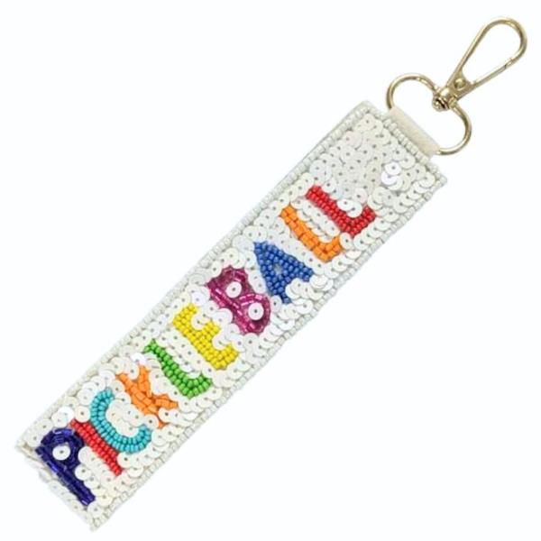 PICKLEBALL SEED BEAD STRAP KEY CHAIN BAG CHARM