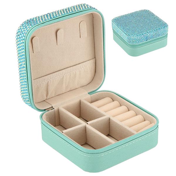 RHINESTONE SQUARE FASHION JEWELRY BOX