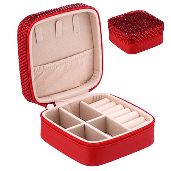 RHINESTONE SQUARE FASHION JEWELRY BOX